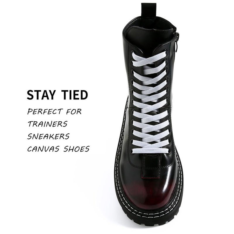 VSUDO 50" Flat Snow White Shoe Laces for Sneakers, Shoelaces for Sneakers, Replacements Shoe Strings for Women or Men (1 Pair-Snow White-127CM) - Image 3